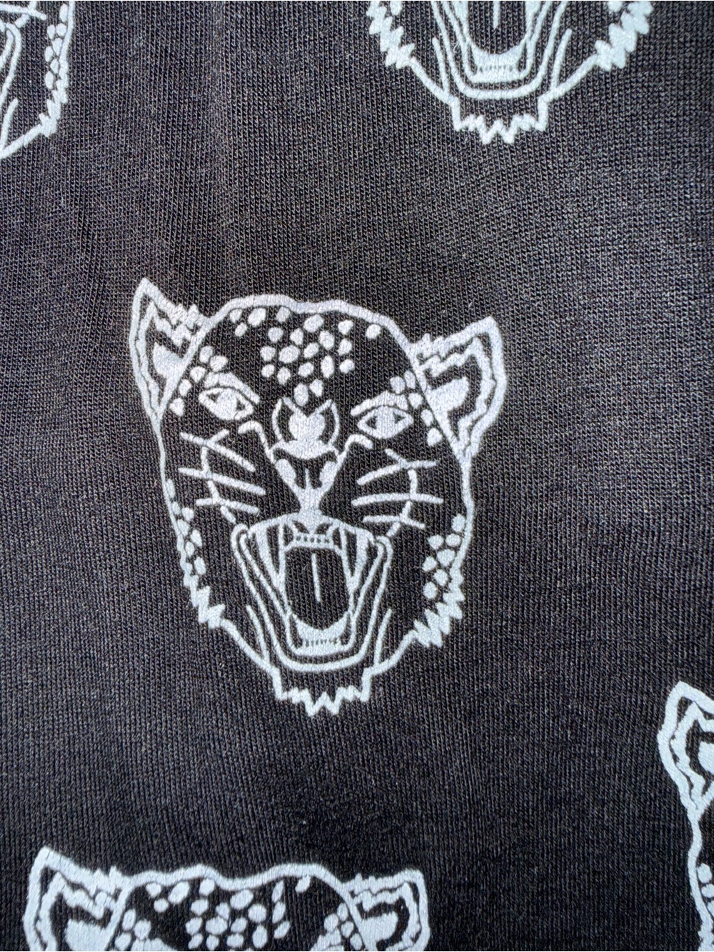 Black Dress with White Large Cat Print